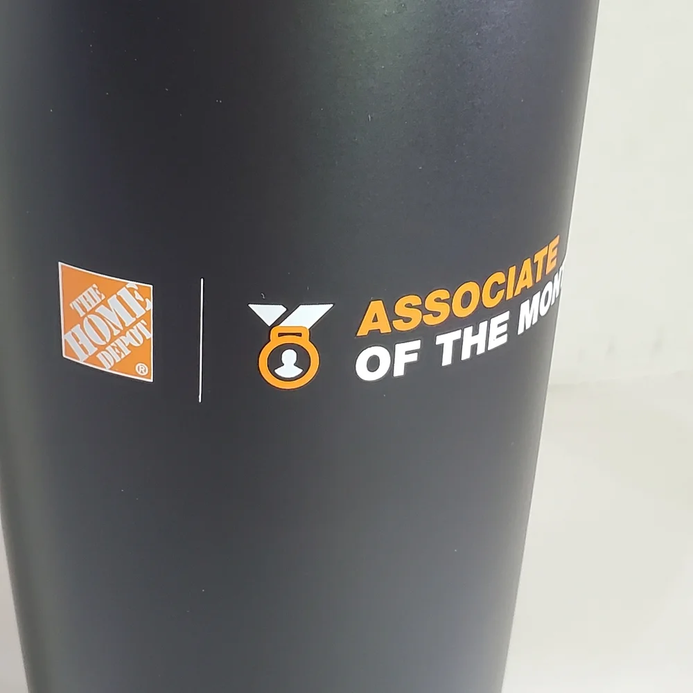 Home Depot 20 OZ Orange Logo on Black Tumbler ASSOCIATE of the MONTH